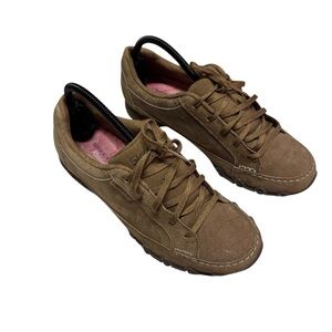 Skechers Women's Bikers Curbed Brown Leather Shoes Memory Foam 49336 Size 9.5